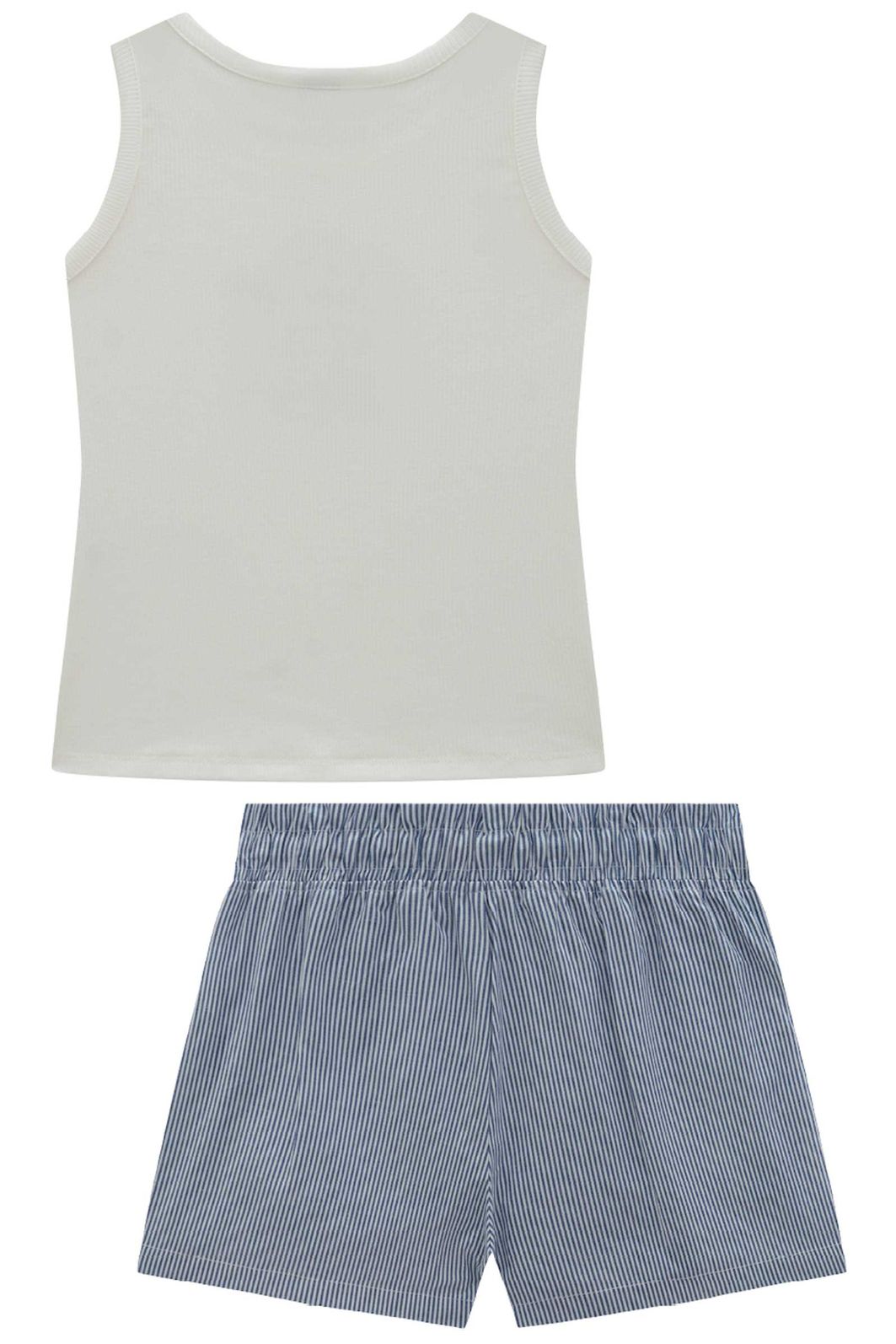 Conjunto de regata em canelado liz e shorts em tricoline com elastano 96871 Vic Teen Menina