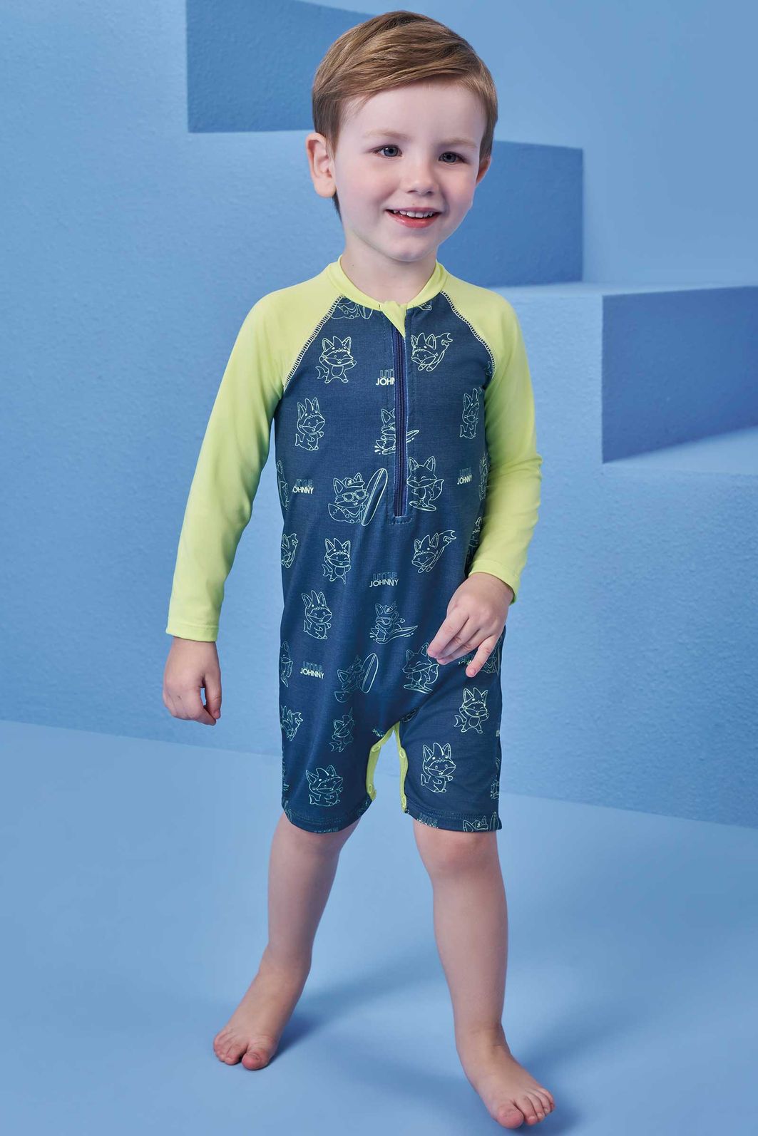 Macacão em malha uv dry com proteção UV50+ 99551 Johnny Fox Bebê Menino Macacão em malha uv dry com proteção UV50+ 99551 Johnny Fox Bebê Menino