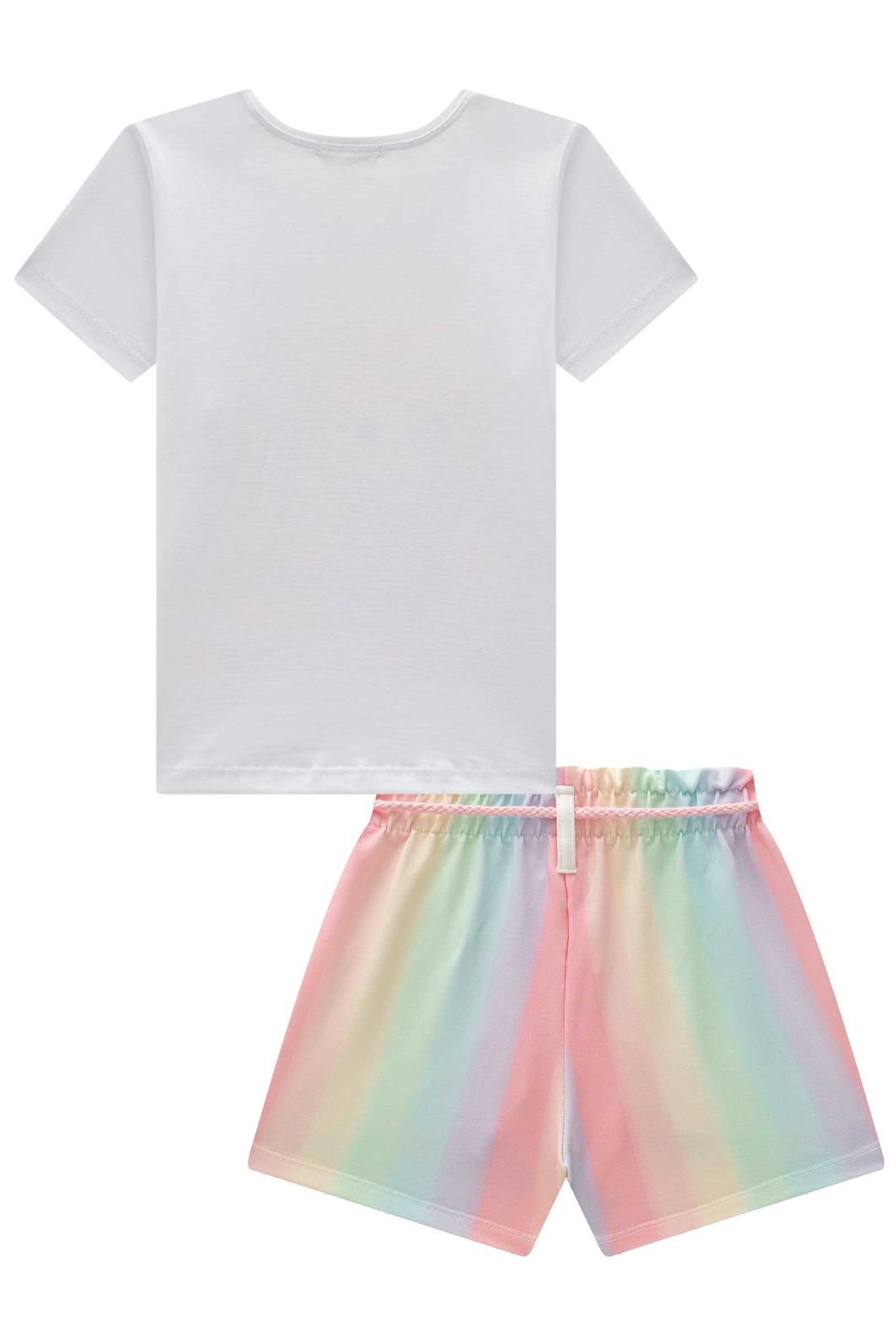 Conjunto de blusa em meia malha e shorts em molecotton 95682 Infanti Infantil Menina Conjunto de blusa em meia malha e shorts em molecotton 95682 Infanti Infantil Menina