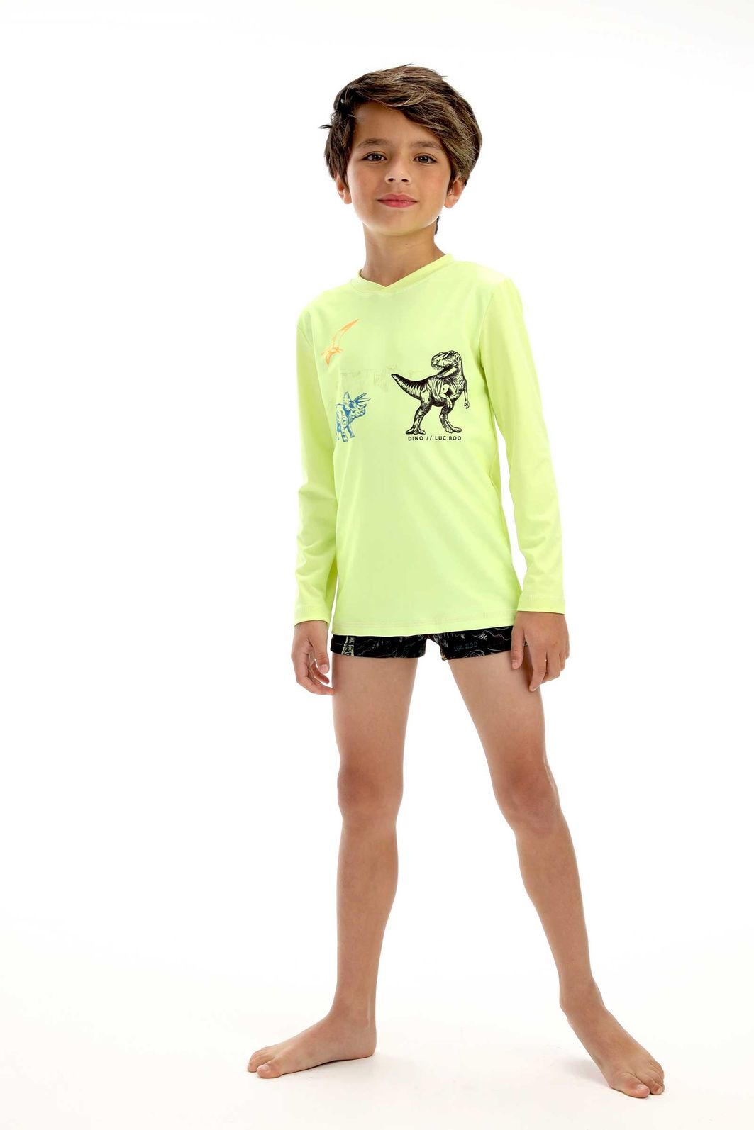 Conjunto de camiseta e sunga em malha UV dry com preoteção UV 50+ 92474 LucBoo Infantil Menino Conjunto de camiseta e sunga em malha UV dry com preoteção UV 50+ 92474 LucBoo Infantil Menino