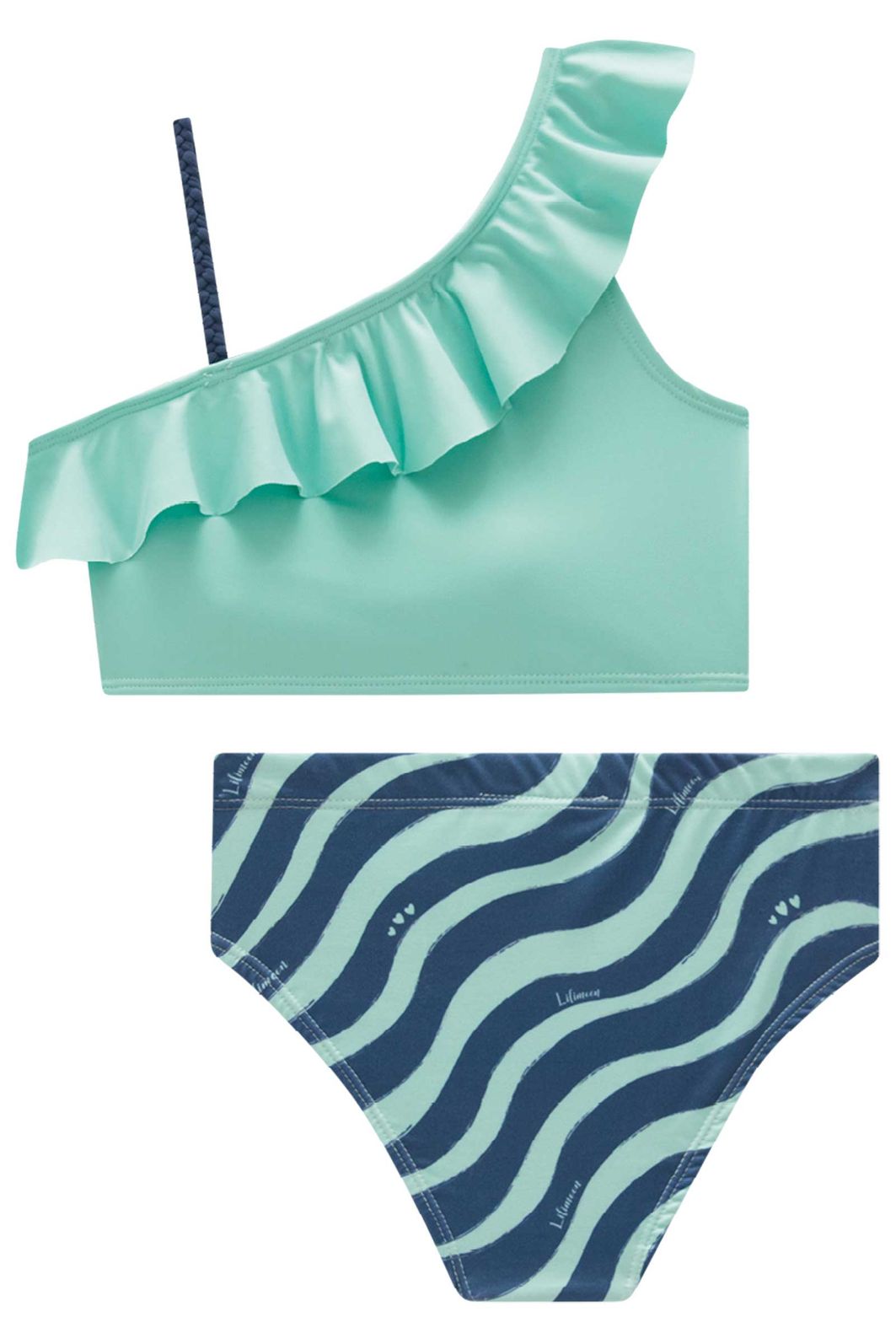 Conjunto de biquíni com top em malha poliamida e calcinha em malha UV dry com proteção 50+ 99472 Lilimoon Teen Menina Conjunto de biquíni com top em malha poliamida e calcinha em malha UV dry com proteção 50+ 99472 Lilimoon Teen Menina