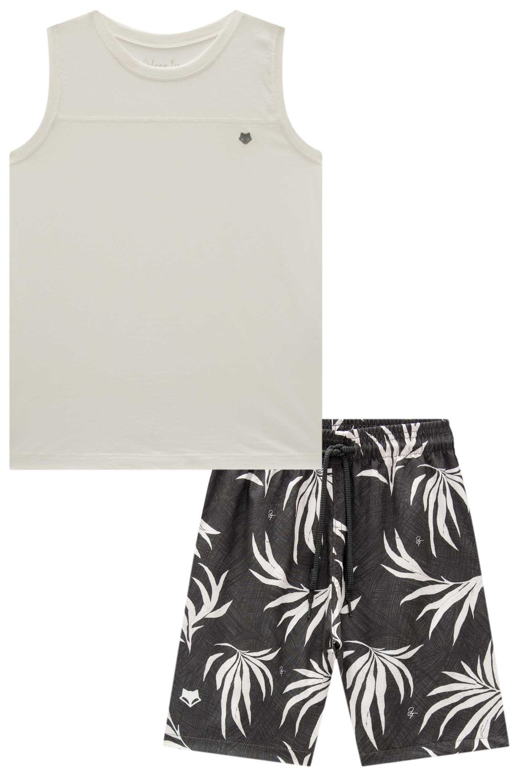 Conjunto de regata em meia malha e bermuda em nylon ergonomic com elastano 96715 Johnny Fox Teen Menino Conjunto de regata em meia malha e bermuda em nylon ergonomic com elastano 96715 Johnny Fox Teen Menino