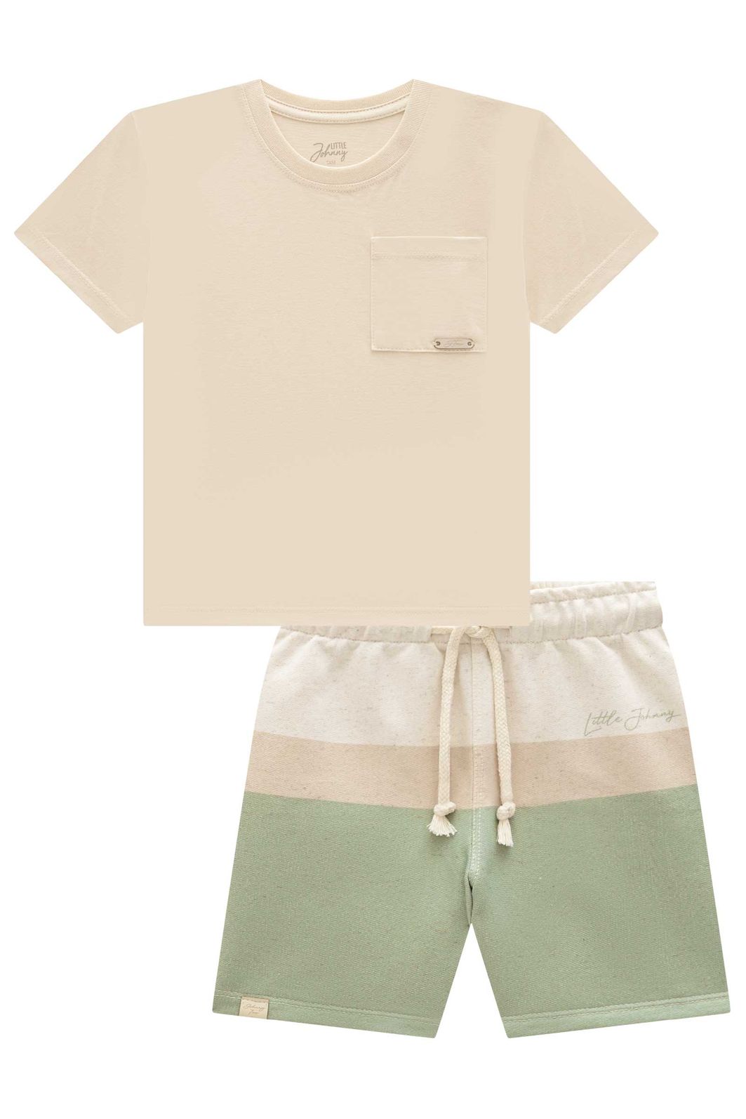 Conjunto de camiseta em meia malha e bermuda em moletom sem pelúcia 96823 Johnny Fox Teen Menino Conjunto de camiseta em meia malha e bermuda em moletom sem pelúcia 96823 Johnny Fox Teen Menino
