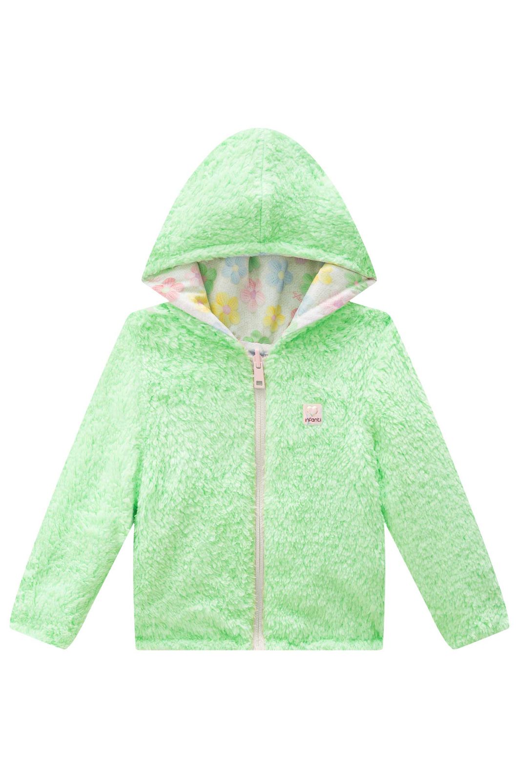 Jaqueta reversível em nylon e pelo carneirinho dublado 91098 Infanti Bebê Menina Jaqueta reversível em nylon e pelo carneirinho dublado 91098 Infanti Bebê Menina