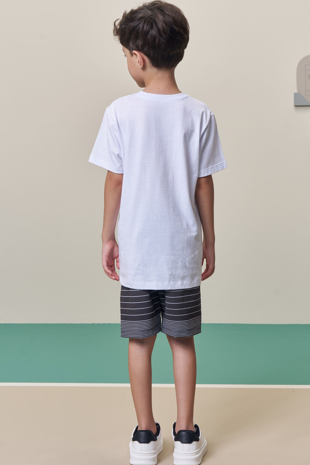 Conjunto de camiseta em meia malha e bermuda em rip stop air flex com elastano 99602 LucBoo Infantil Menino Conjunto de camiseta em meia malha e bermuda em rip stop air flex com elastano 99602 LucBoo Infantil Menino
