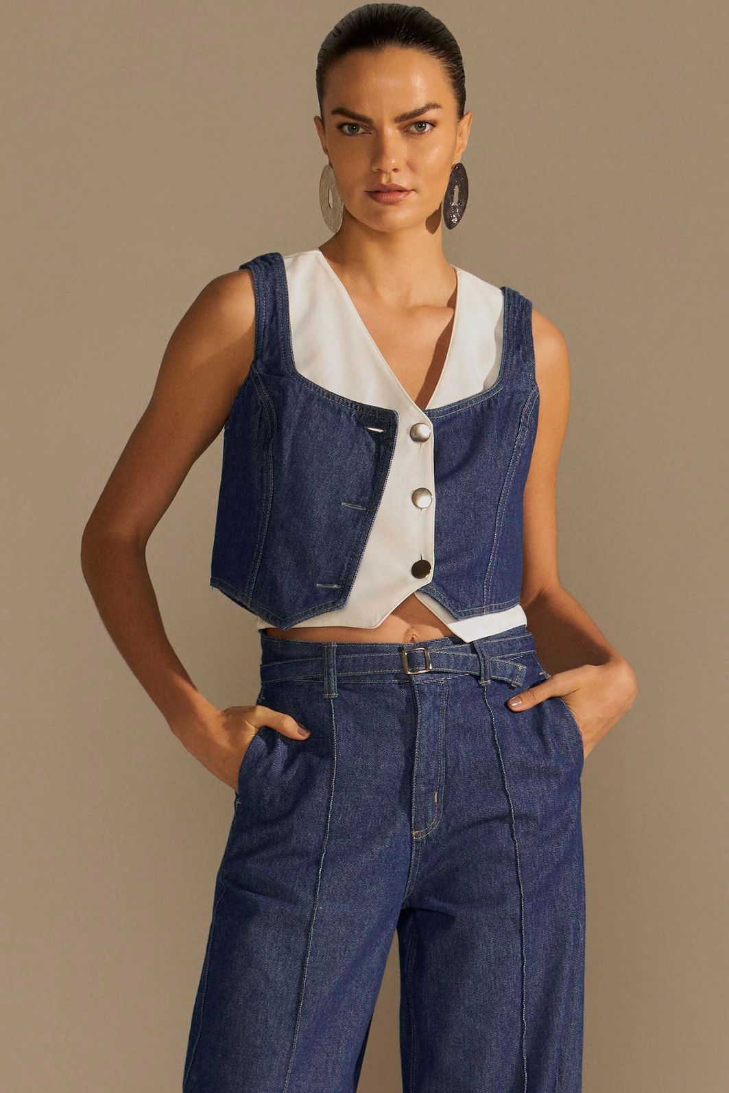Colete em denim 94984 Linzzi Colete em denim 94984 Linzzi