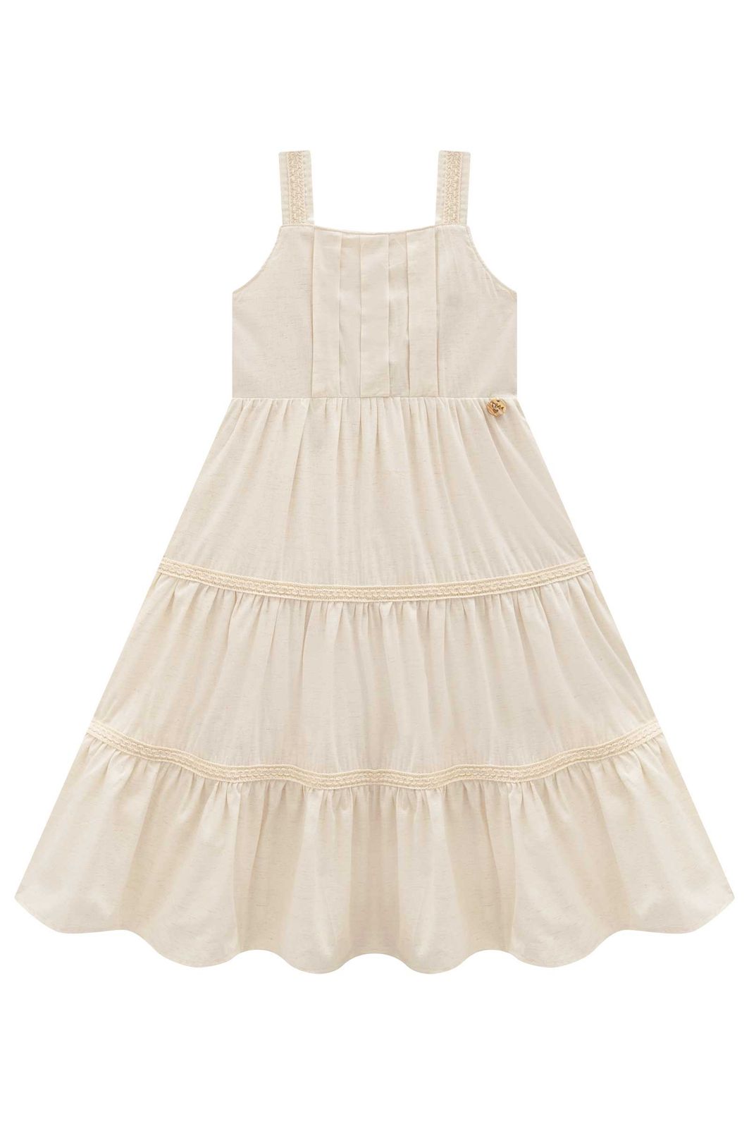 Vestido midi em linho deluxe 98116 Infanti Infantil Menina Vestido midi em linho deluxe 98116 Infanti Infantil Menina