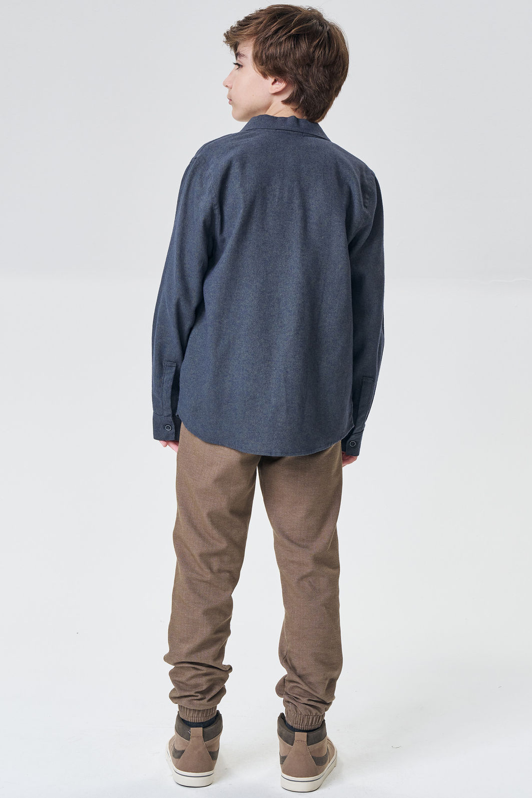 Calça jogger em malha denim com elastano 92661 Johnny Fox Teen Menino Calça jogger em malha denim com elastano 92661 Johnny Fox Teen Menino
