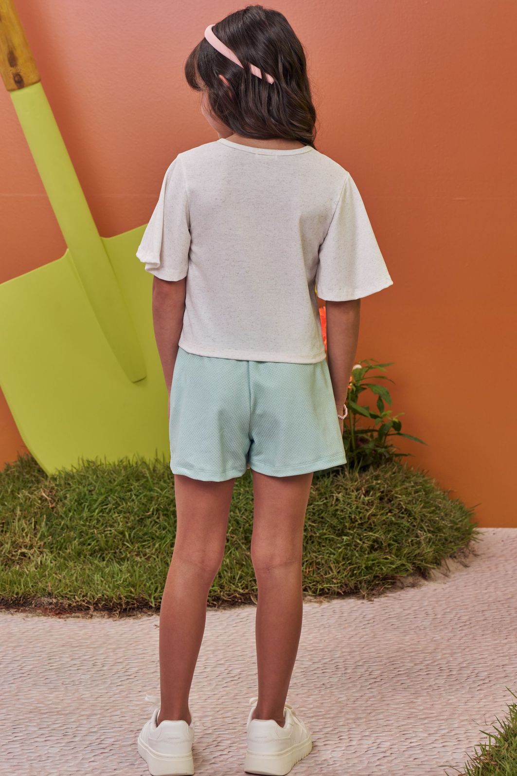 Conjunto de blusa em malha fresh e shorts em molecotton 98011 Kukiê Infantil Menina Conjunto de blusa em malha fresh e shorts em molecotton 98011 Kukiê Infantil Menina