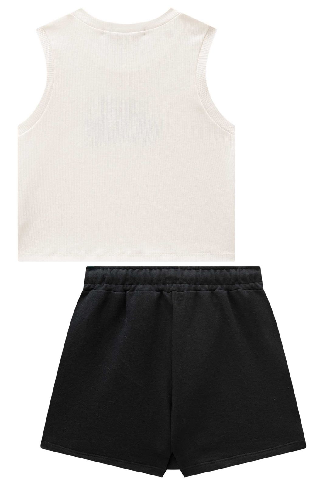 Conjunto de regata em canelado liz e short saia em moletom sem pelúcia 98588 Lilimoon Teen Menina