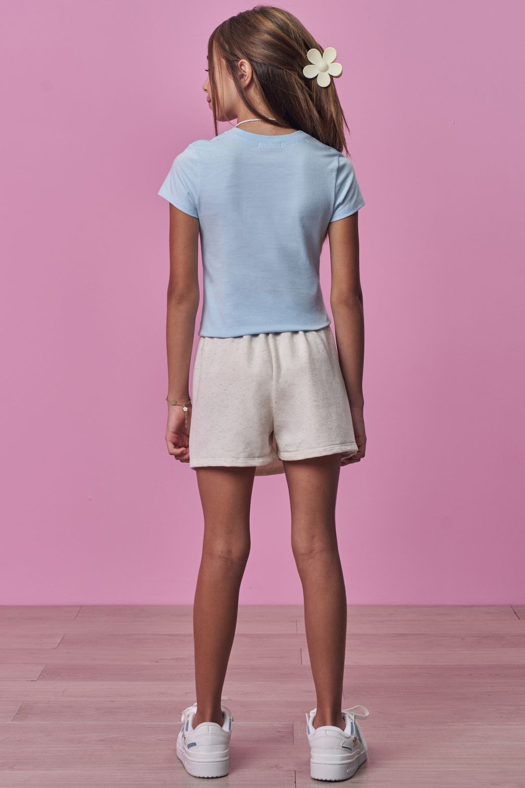 Conjunto de blusa em meia malha e short saia em moletom sem pelúcia 98257 Vic Teen Menina Conjunto de blusa em meia malha e short saia em moletom sem pelúcia 98257 Vic Teen Menina