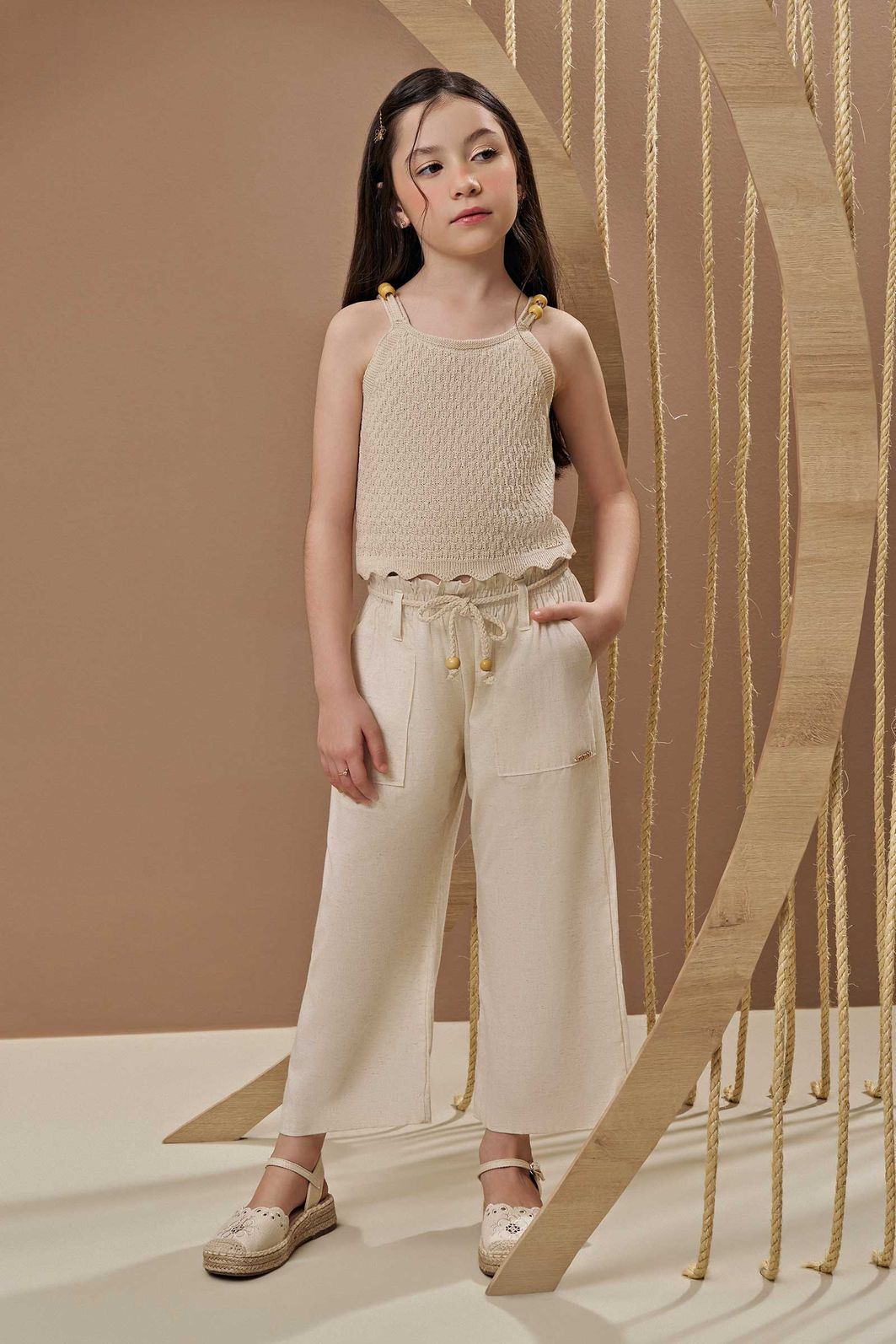 Calça mariner em linho deluxe 95411 Infanti Infantil Menina Calça mariner em linho deluxe 95411 Infanti Infantil Menina