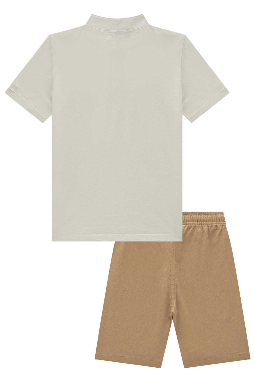 Conjunto de bata em meia malha e bermuda em sarja girassol com elastano 96609 LucBoo Infantil Menino Conjunto de bata em meia malha e bermuda em sarja girassol com elastano 96609 LucBoo Infantil Menino