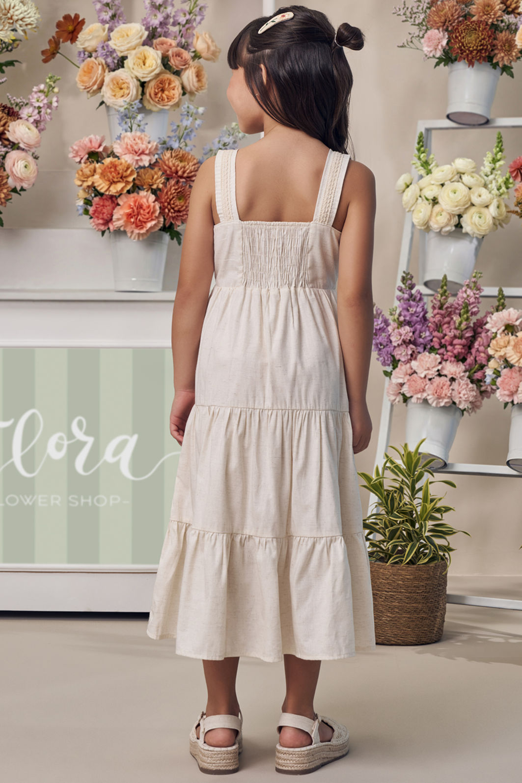 Vestido midi em linho deluxe 98116 Infanti Infantil Menina Vestido midi em linho deluxe 98116 Infanti Infantil Menina