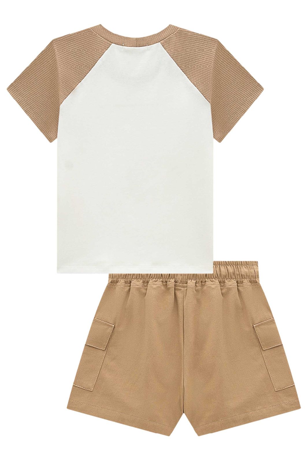 Conjunto de blusa em cotton e shorts em sarja com elastano 99086 Vic Teen Menina Conjunto de blusa em cotton e shorts em sarja com elastano 99086 Vic Teen Menina