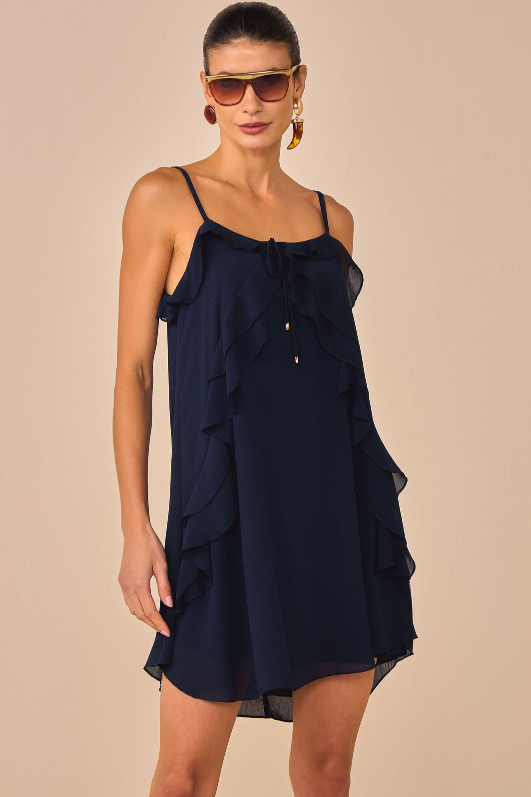 Vestido de alça em chiffon 96825 Linzzi Vestido de alça em chiffon 96825 Linzzi
