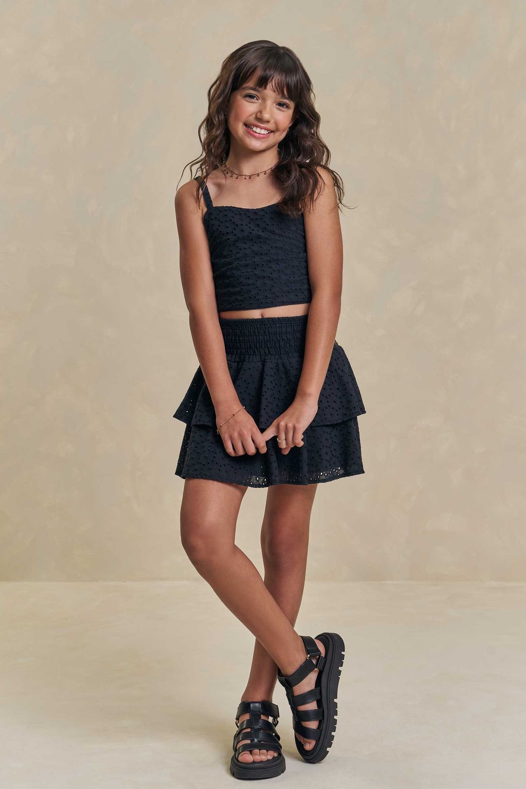 Conjunto de top e saia em laise capadocia com shorts embutido 95643 Lilimoon Teen Menina Conjunto de top e saia em laise capadocia com shorts embutido 95643 Lilimoon Teen Menina