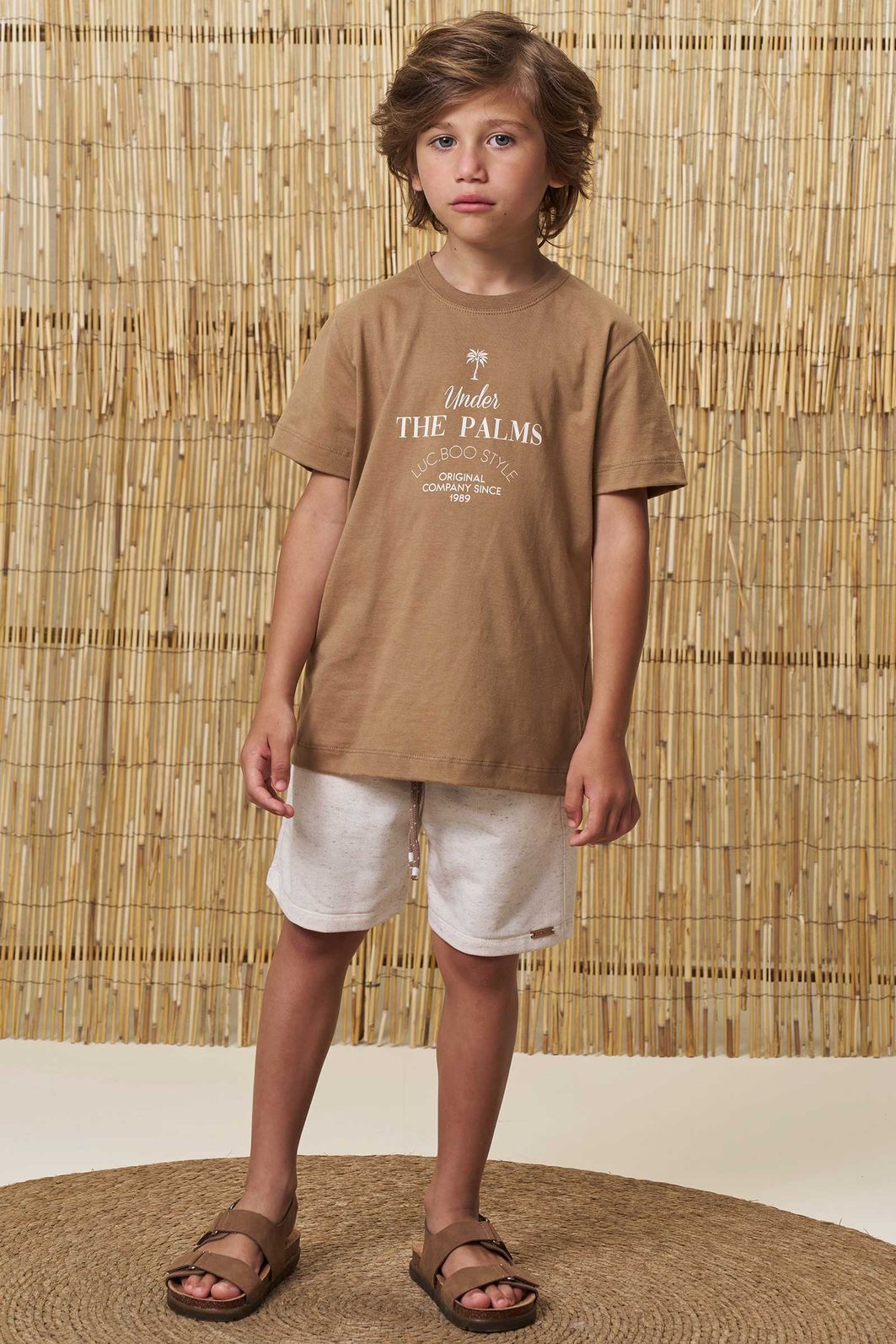 Conjunto de camiseta em meia malha e bermuda em moletom linho sem pelúcia 99004 LucBoo Infantil Menino Conjunto de camiseta em meia malha e bermuda em moletom linho sem pelúcia 99004 LucBoo Infantil Menino