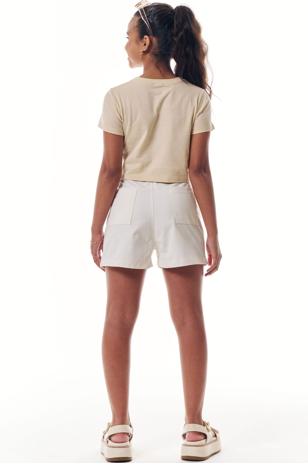 Shorts em alfaiataria tecno cargo 95638 Vic Teen Menina Shorts em alfaiataria tecno cargo 95638 Vic Teen Menina