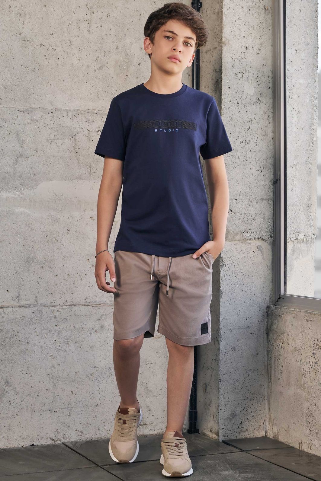 Bermuda em sarja stretch com elastano 97866 Johnny Fox Teen Menino Bermuda em sarja stretch com elastano 97866 Johnny Fox Teen Menino