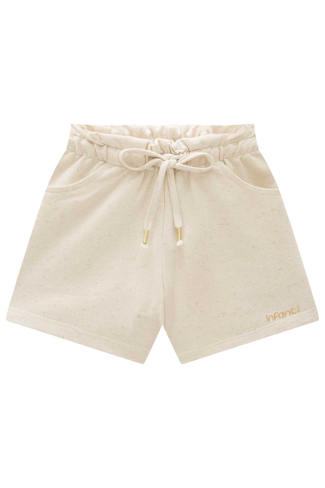 Shorts em moletom sem pelúcia 94374 Infanti Infantil Menina