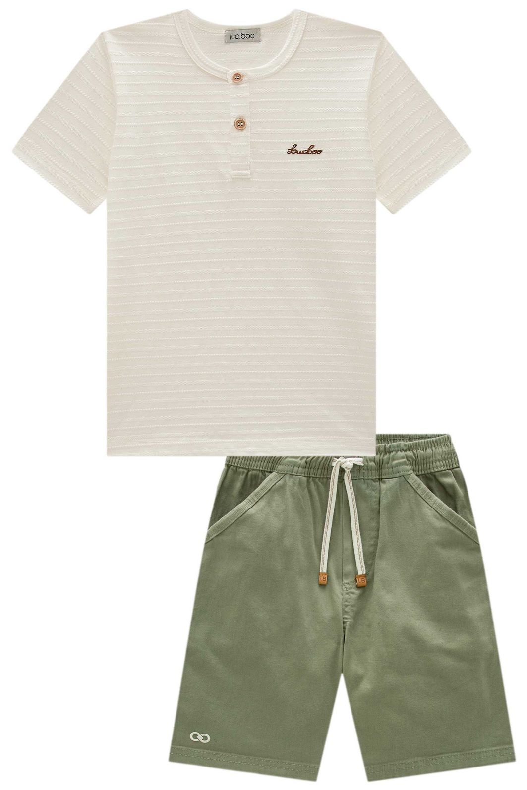 Conjunto de camiseta em malha textura e sarja ônix com elastano 99607 LucBoo Infantil Menino Conjunto de camiseta em malha textura e sarja ônix com elastano 99607 LucBoo Infantil Menino