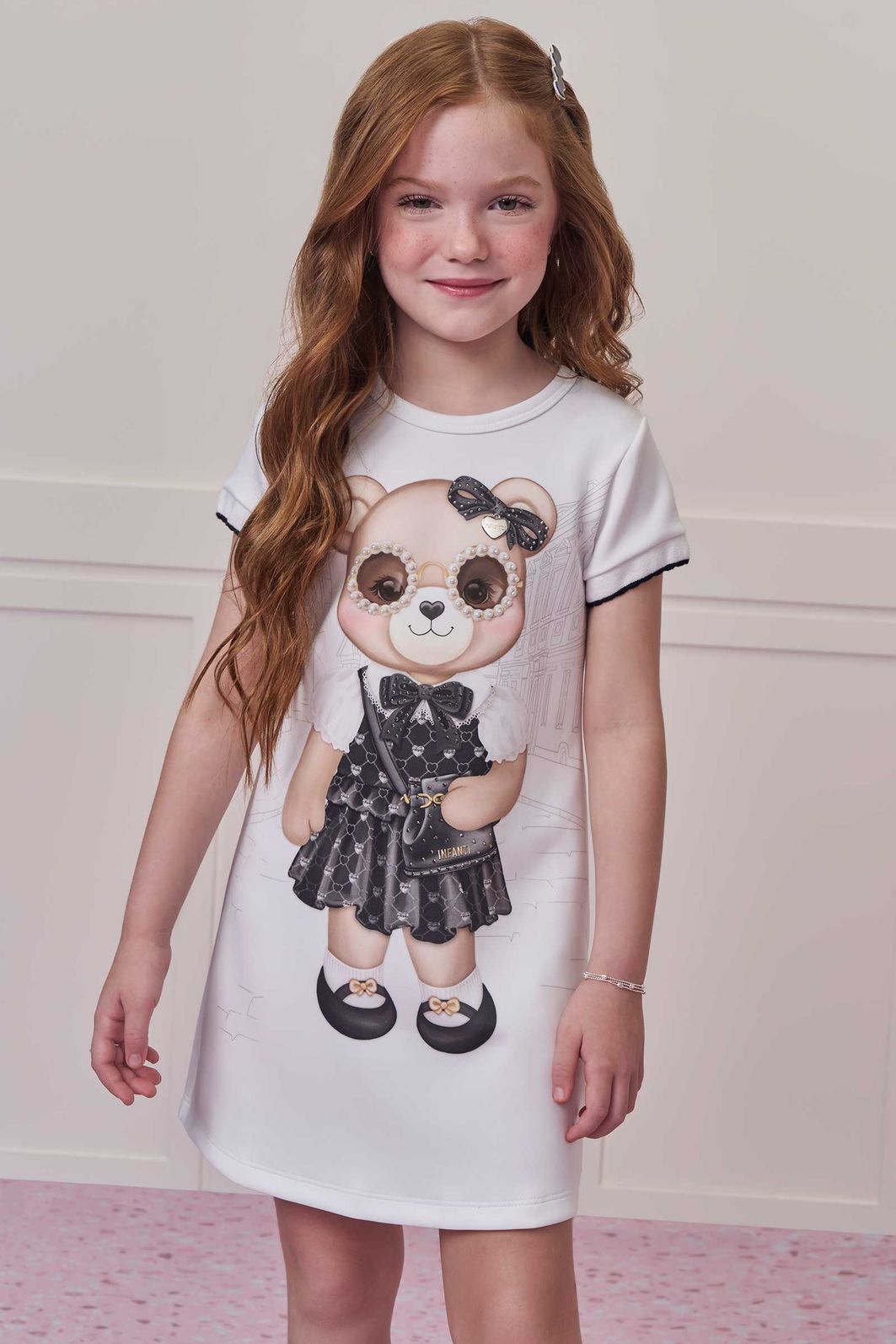 Vestido em fly tech 97938 Infanti Infantil Menina