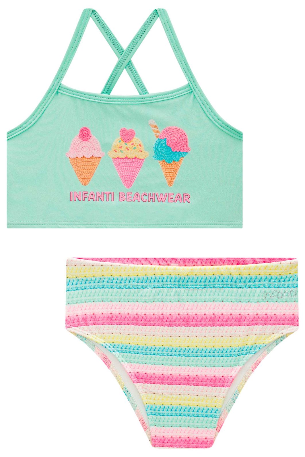 Biquíni em malha UV dry com proteção UV 50+ 99173 Infanti Infantil Menina Biquíni em malha UV dry com proteção UV 50+ 99173 Infanti Infantil Menina