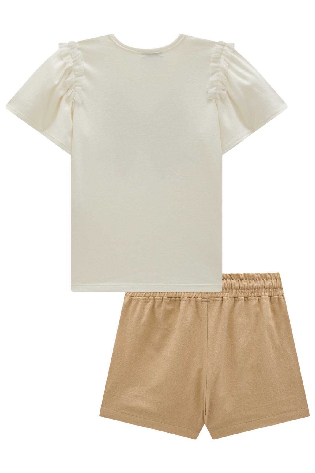 Conjunto de blusa em cotton e short saia em linho com elastano 98783 Infanti Infantil Menina Conjunto de blusa em cotton e short saia em linho com elastano 98783 Infanti Infantil Menina