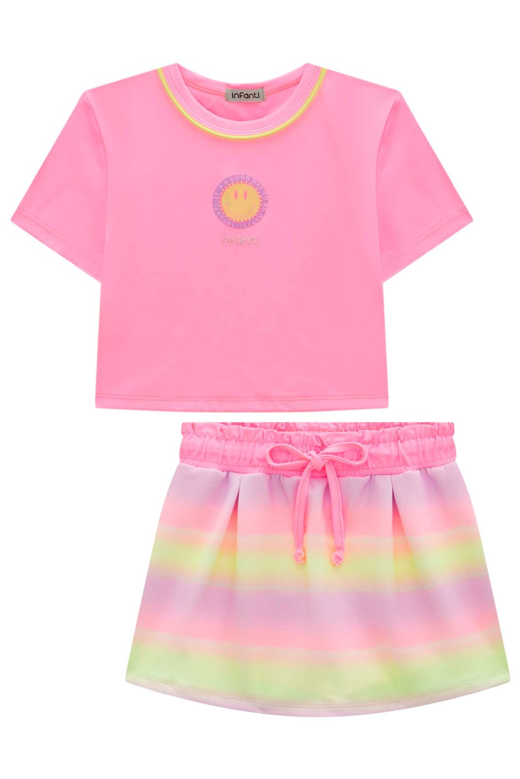 Conjunto de blusa em malha poliamida e short saia em fly tech 98813 Infanti Infantil Menina Conjunto de blusa em malha poliamida e short saia em fly tech 98813 Infanti Infantil Menina