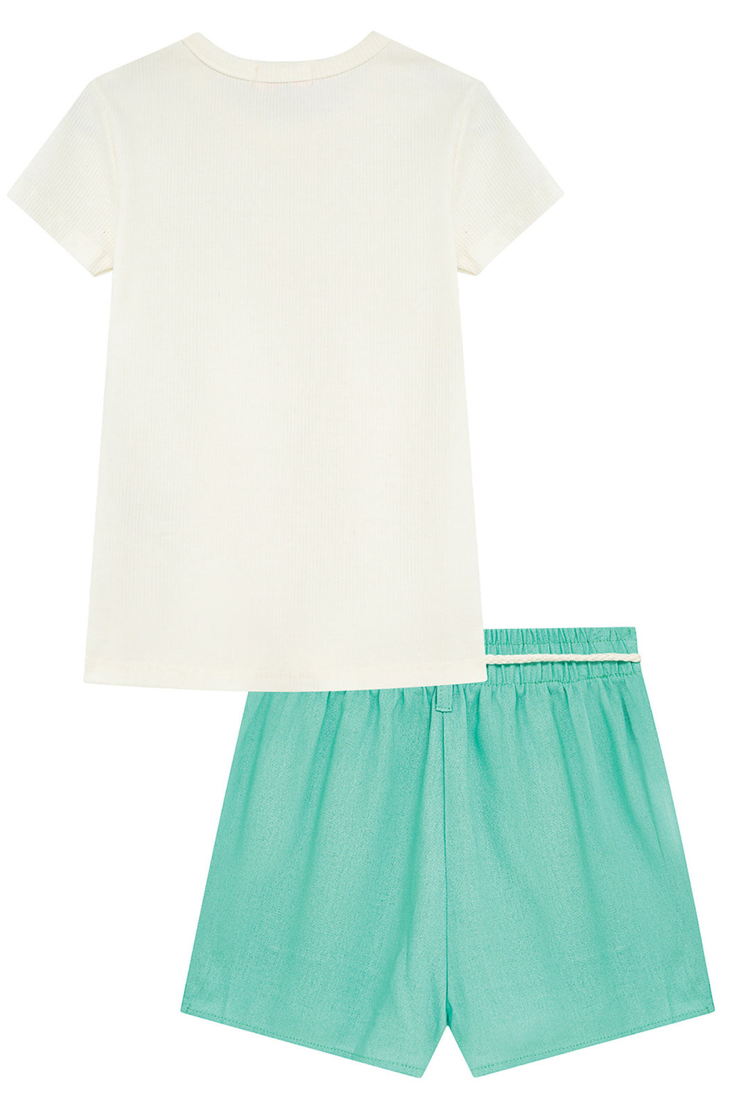 Conjunto de blusa em canelado liz e short saia em tecido brend de viscose 93640 Kukiê Infantil Menina Conjunto de blusa em canelado liz e short saia em tecido brend de viscose 93640 Kukiê Infantil Menina