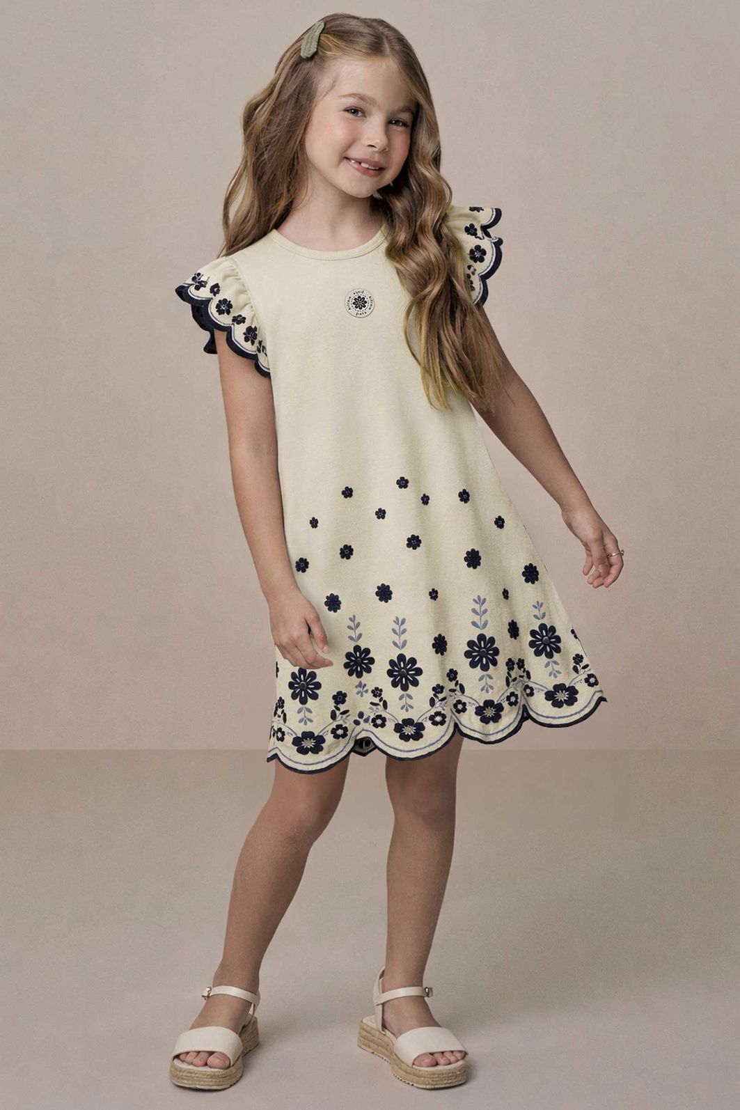 Vestido em cotton 21815 Kukiê Infantil Menina Vestido em cotton 21815 Kukiê Infantil Menina