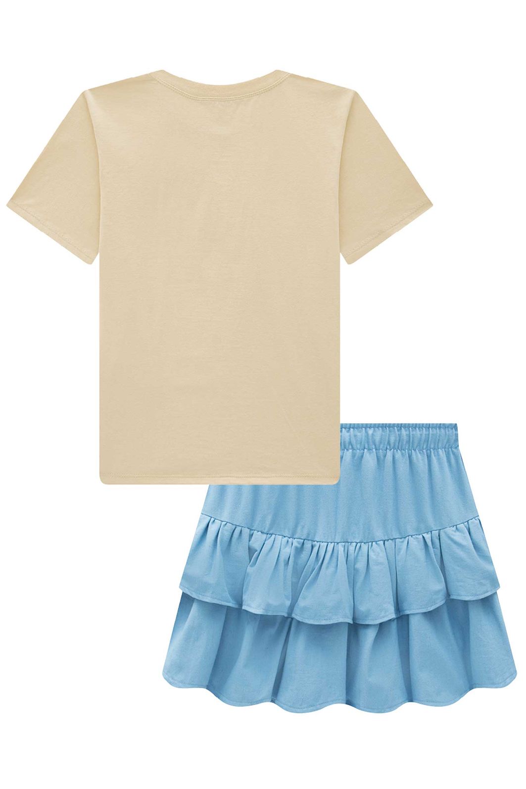 Conjunto de camiseta comfy em meia malha e saia em linho santorine com shorts embutido 95315 Lilimoon Teen Menina Conjunto de camiseta comfy em meia malha e saia em linho santorine com shorts embutido 95315 Lilimoon Teen Menina