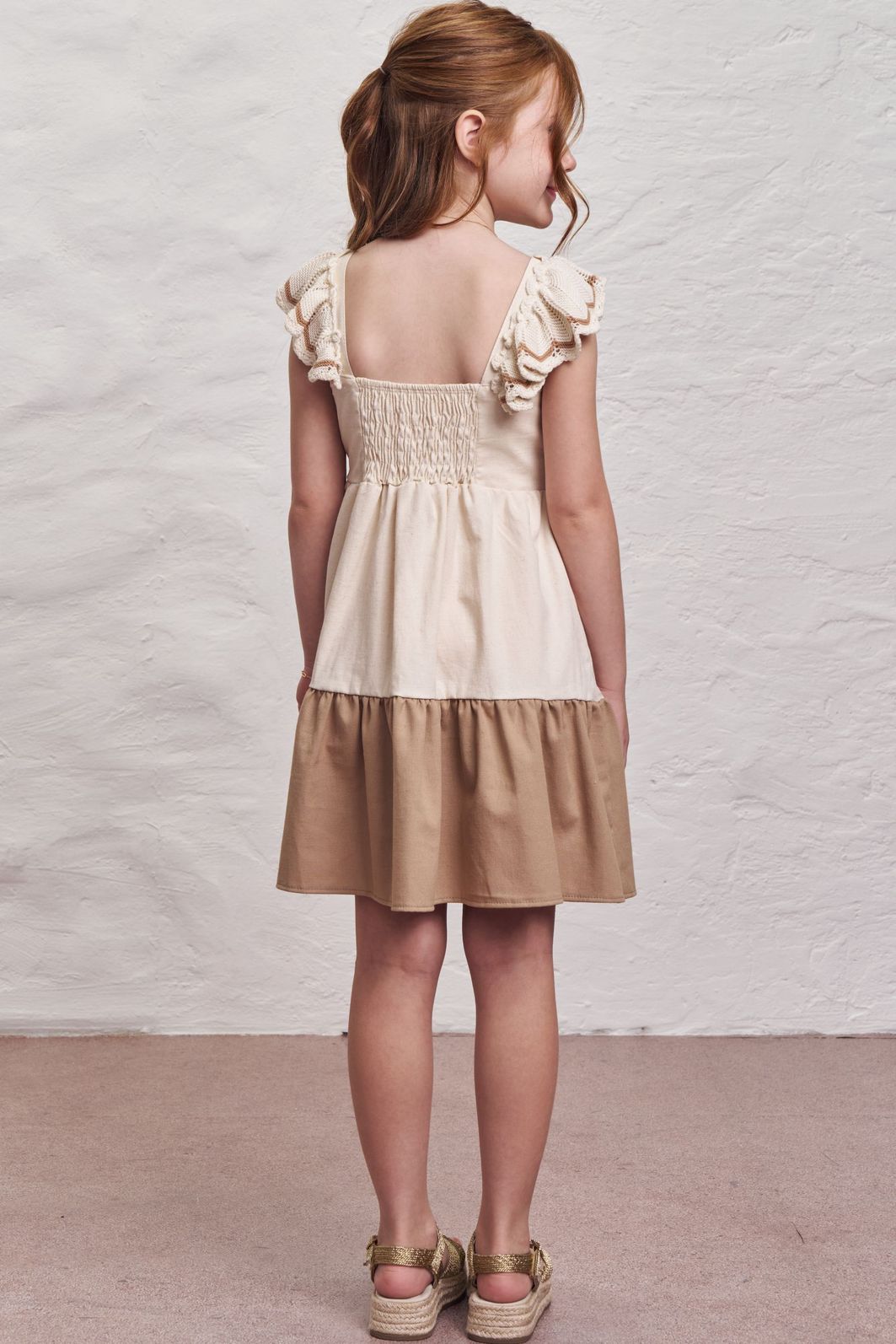 Vestido em linho santorine com elastano e tricot 100% algodão 98784 Infanti Infantil Menina Vestido em linho santorine com elastano e tricot 100% algodão 98784 Infanti Infantil Menina