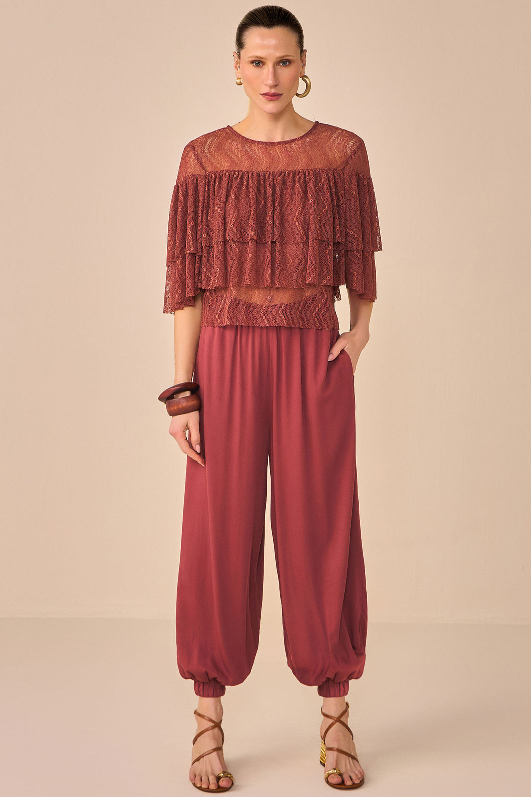 Calça oásis em blend de viscose 96198 Linzzi Calça oásis em blend de viscose 96198 Linzzi