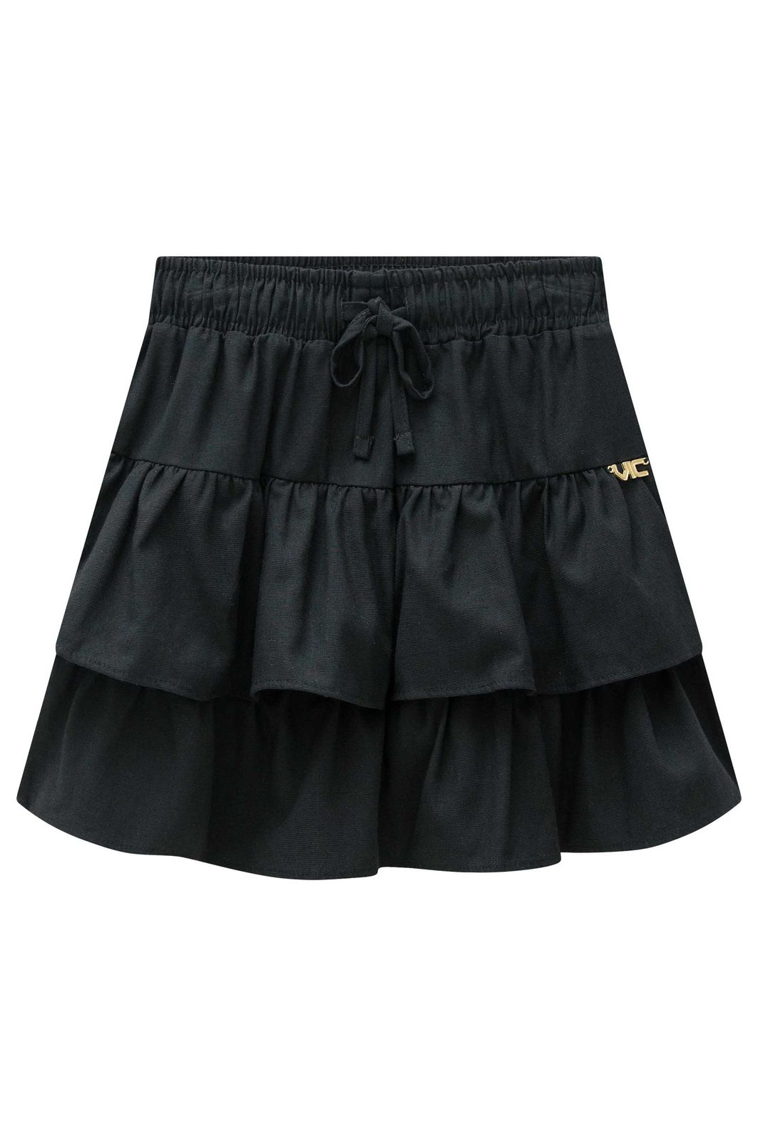 Saia ruffles em linho com elastano com shorts embutido 98200 Vic Teen Menina