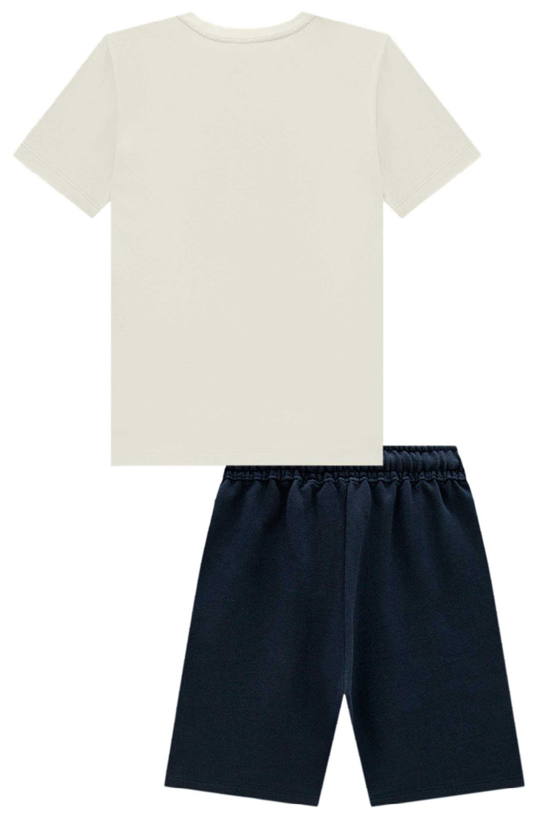 Conjunto de camiseta em meia malha e bermuda em moletom sem pelúcia 99365 LucBoo Infantil Menino Conjunto de camiseta em meia malha e bermuda em moletom sem pelúcia 99365 LucBoo Infantil Menino