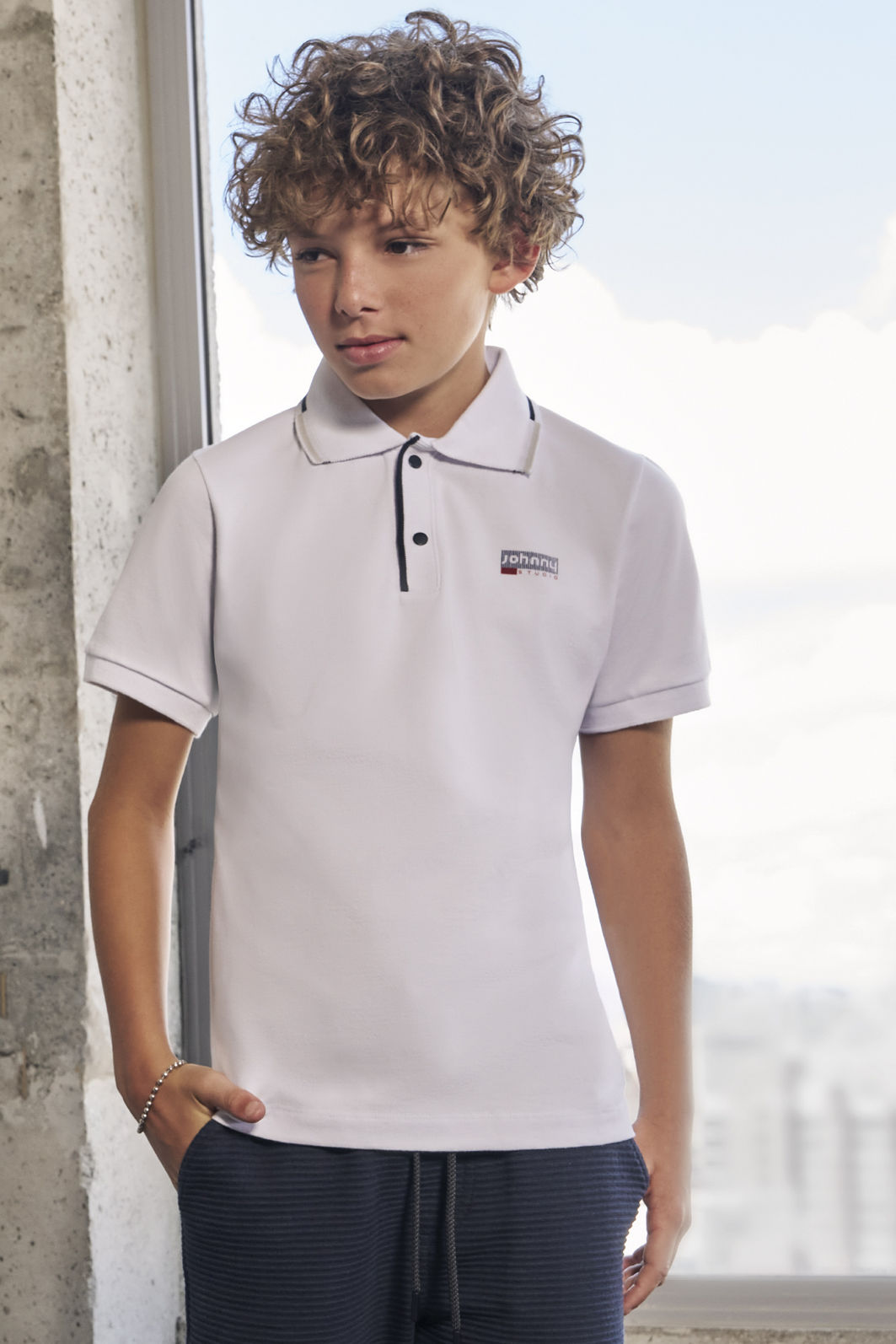 Camisa polo em piquet com elastano 97859 Johnny Fox Teen Menino Camisa polo em piquet com elastano 97859 Johnny Fox Teen Menino
