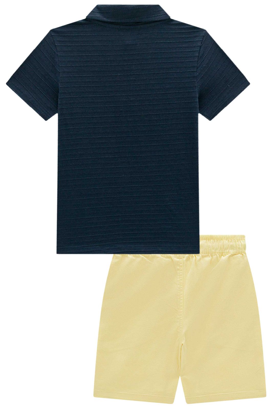 Conjunto de camisa polo em malha textura e bermuda em sarja ônix com elastano 98234 LucBoo Infantil Menino Conjunto de camisa polo em malha textura e bermuda em sarja ônix com elastano 98234 LucBoo Infantil Menino