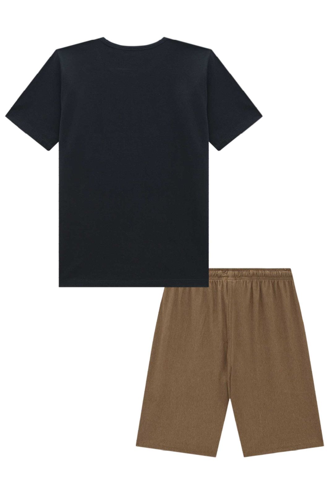 Conjunto de camiseta em meia malha e bermuda em cotton jeans com elastano 96850 Johnny Fox Teen Menino Conjunto de camiseta em meia malha e bermuda em cotton jeans com elastano 96850 Johnny Fox Teen Menino