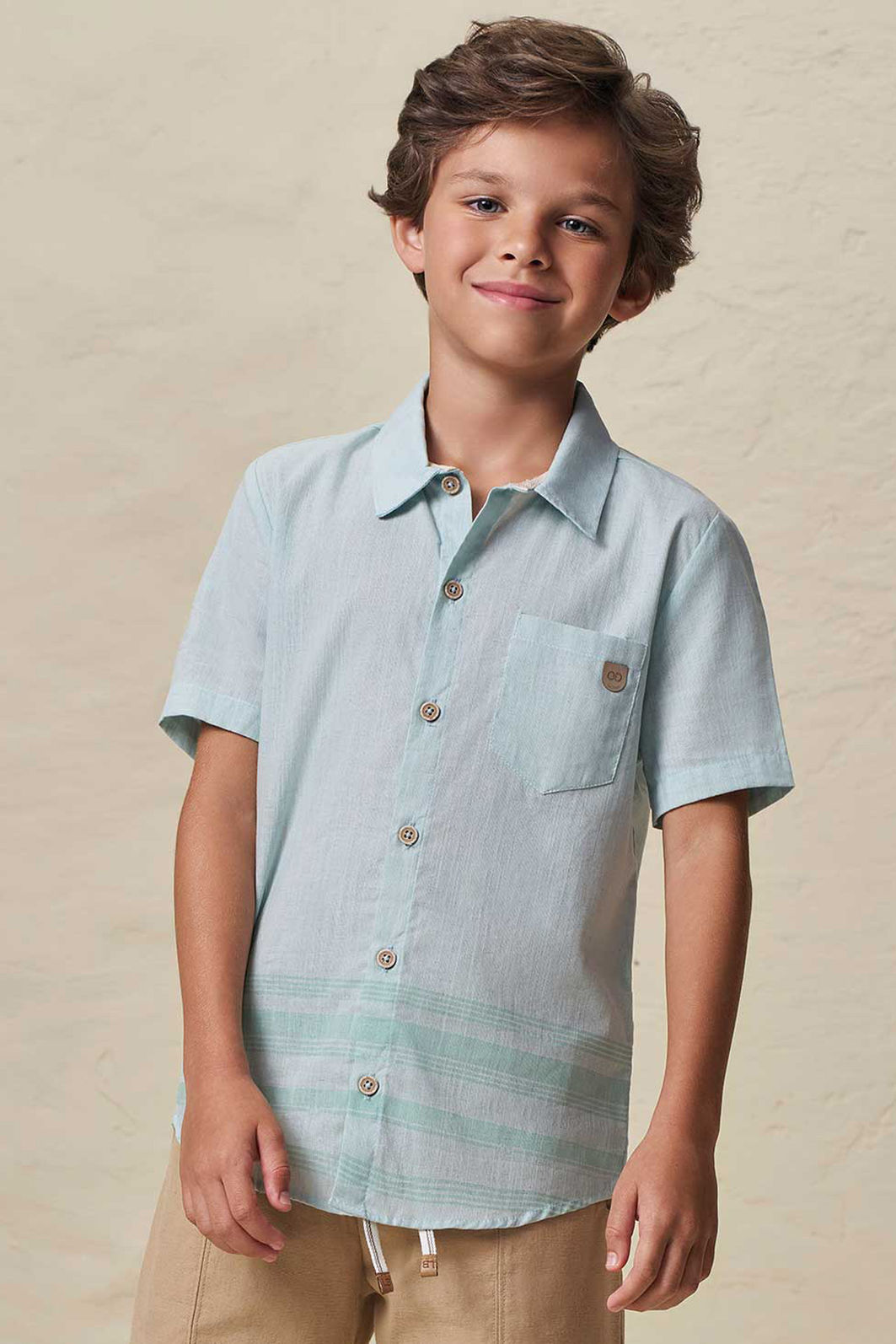Camisa em linho verano 99008 LucBoo Infantil Menino Camisa em linho verano 99008 LucBoo Infantil Menino