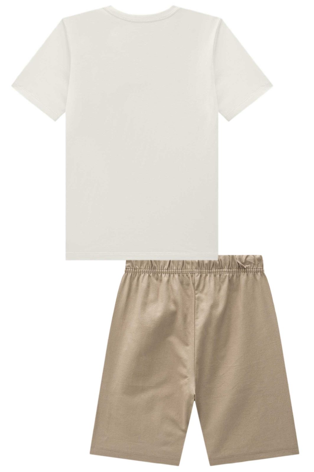 Conjunto de camiseta em meia malha e bermuda em linho santorine com elastano 97990 Johnny Fox Teen Menino