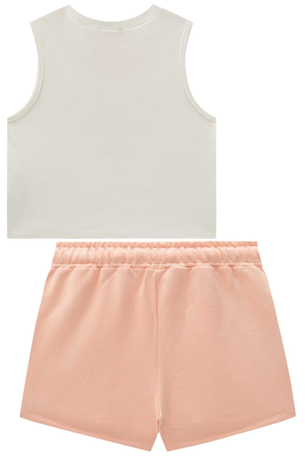 Conjunto de regata em cotton e short saia em moletom sem pelúcia 96861 Vic Teen Menina Conjunto de regata em cotton e short saia em moletom sem pelúcia 96861 Vic Teen Menina