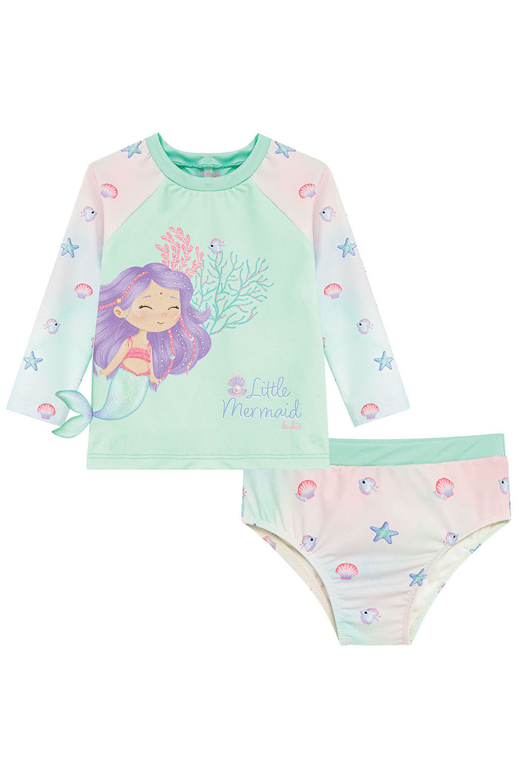 Conjunto de blusa e calcinha em malha com proteção UV50+ 93237 Kukiê Bebê Menina Conjunto de blusa e calcinha em malha com proteção UV50+ 93237 Kukiê Bebê Menina