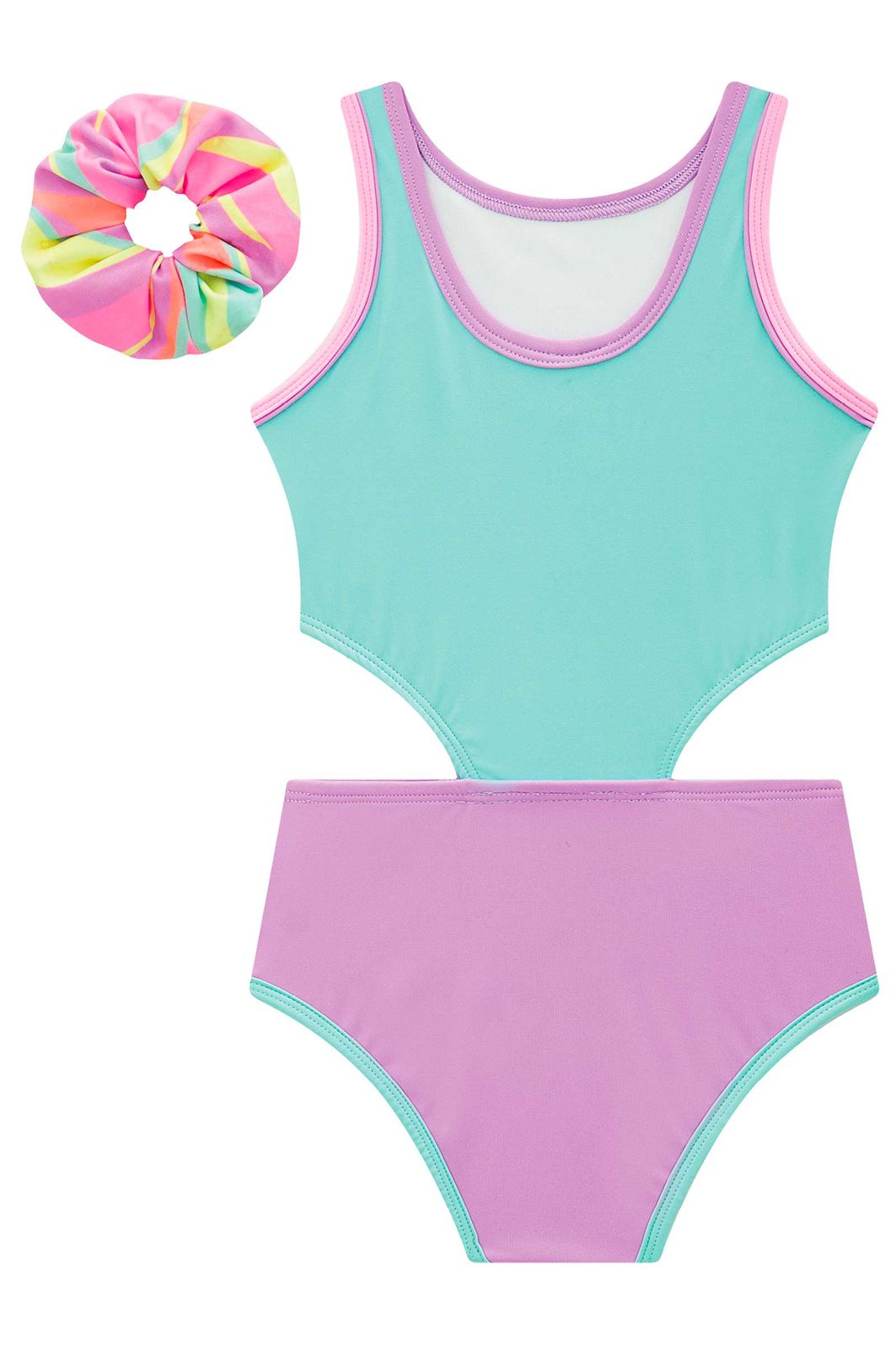 Maiô em malha poliamida com proteção UV50+ (Acompanha amarrador) 99513 Kukiê Infantil Menina Maiô em malha poliamida com proteção UV50+ (Acompanha amarrador) 99513 Kukiê Infantil Menina