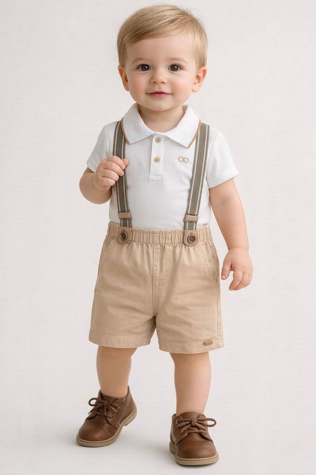 Conjunto de body polo em piquet com elastano e bermuda em sarja girassol com elastano 97342 LucBoo Bebê Menino Conjunto de body polo em piquet com elastano e bermuda em sarja girassol com elastano 97342 LucBoo Bebê Menino