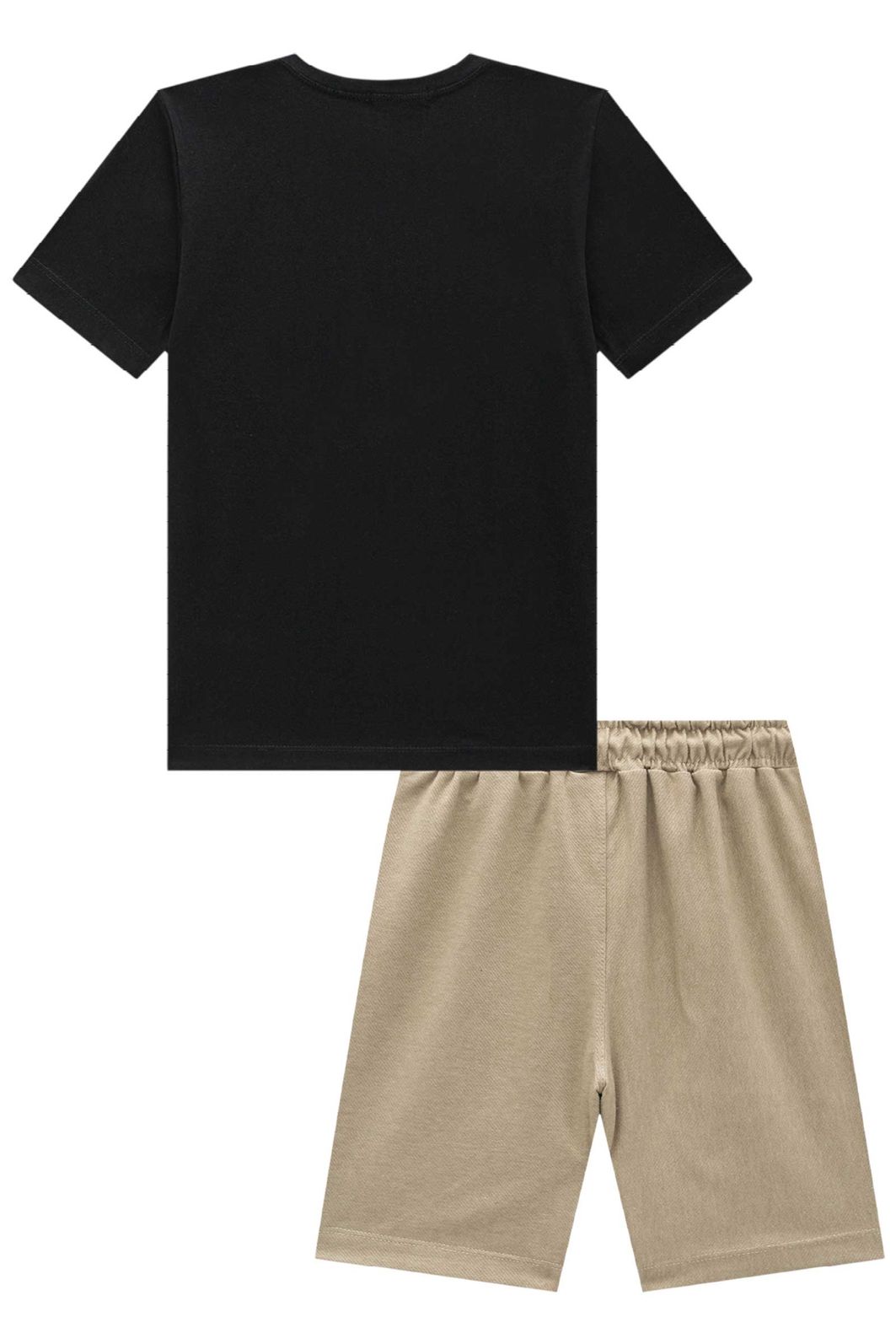 Conjunto de camiseta em meia malha e bermuda em cotton jeans com elastano 92396 LucBoo Infantil Menino Conjunto de camiseta em meia malha e bermuda em cotton jeans com elastano 92396 LucBoo Infantil Menino