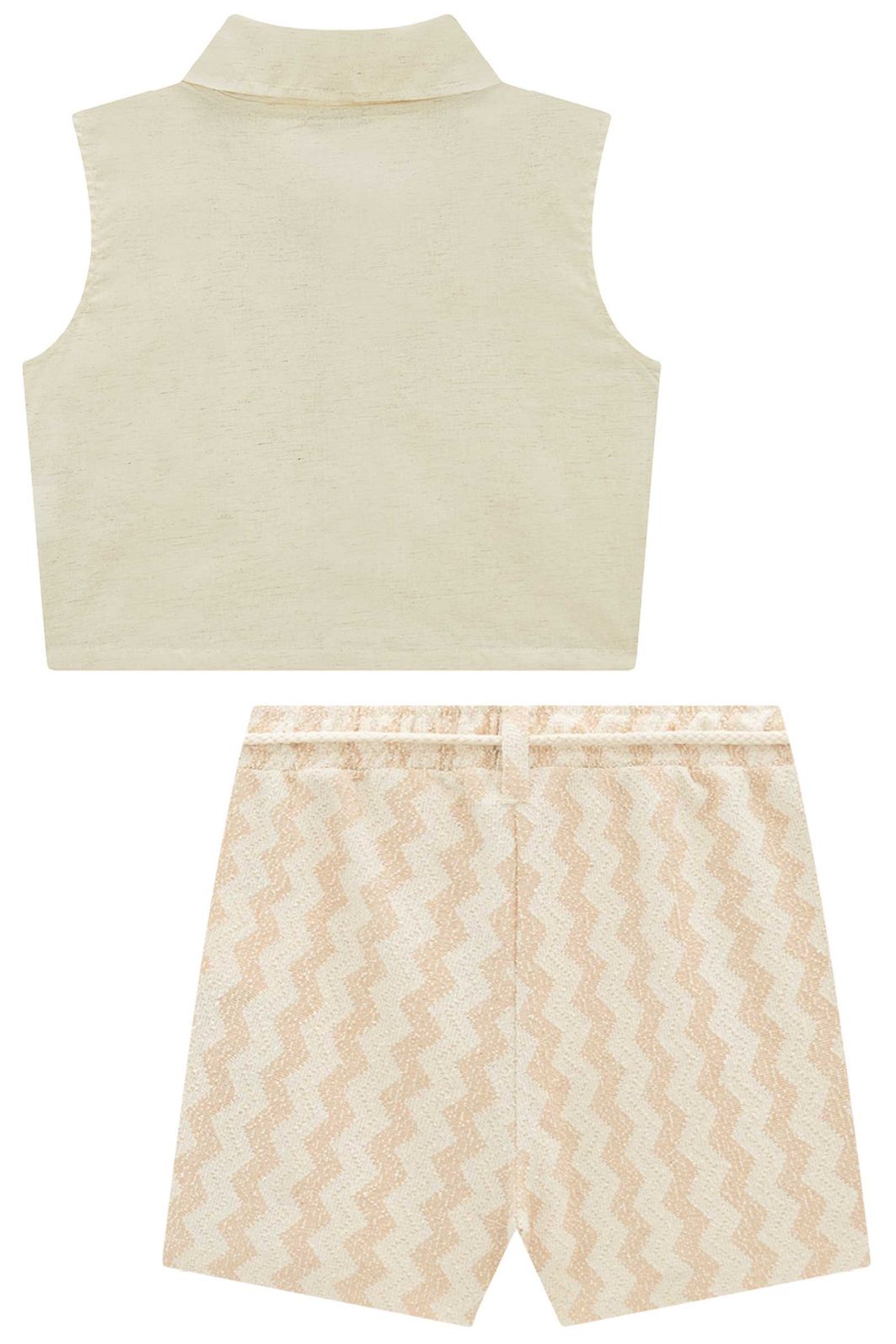 Conjunto de camisa em linho e short saia em malha resort 94412 Vic Teen Menina Conjunto de camisa em linho e short saia em malha resort 94412 Vic Teen Menina