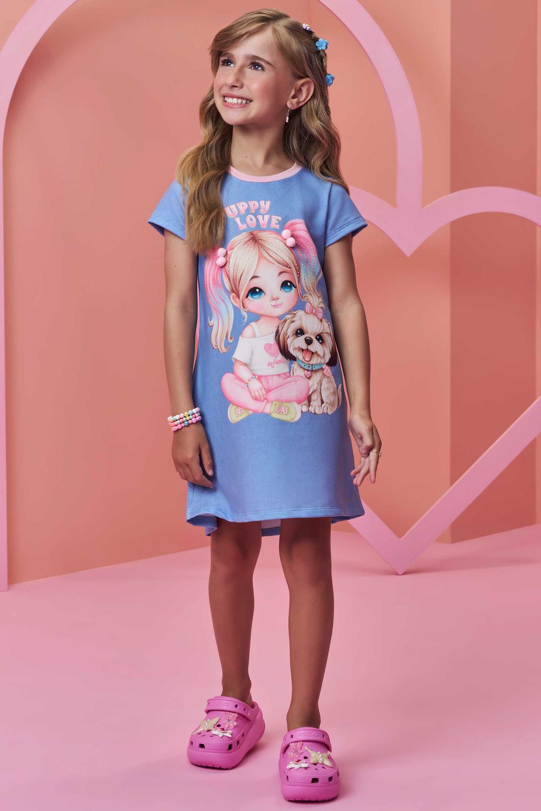 Vestido em molecotton 97944 Infanti Infantil Menina Vestido em molecotton 97944 Infanti Infantil Menina