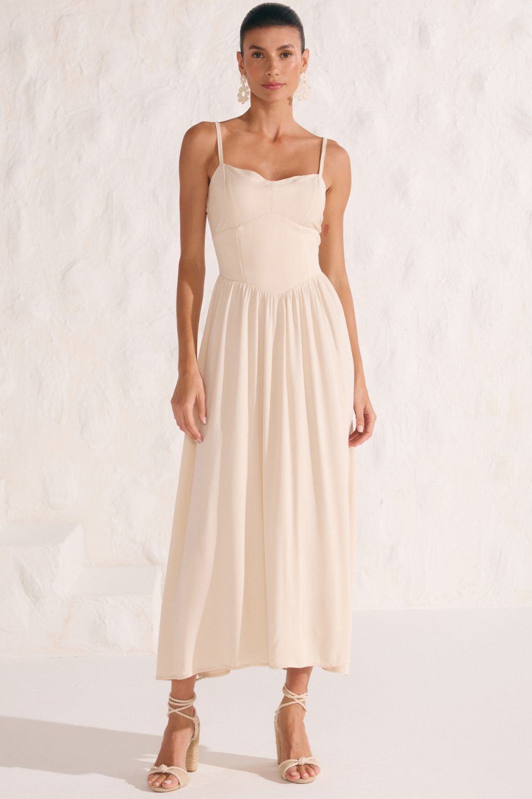 Vestido maxi midi em blend de viscose 88316 Linzzi Vestido maxi midi em blend de viscose 88316 Linzzi